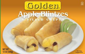 Golden apple blintzes
