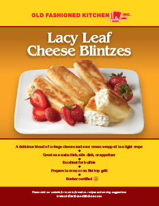 lacy leaf cheese blintzes sell sheet