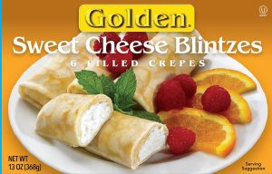 Golden sweet cheese blintzes